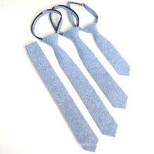 Moda Chambray azul algodón cremallera Kids Tie